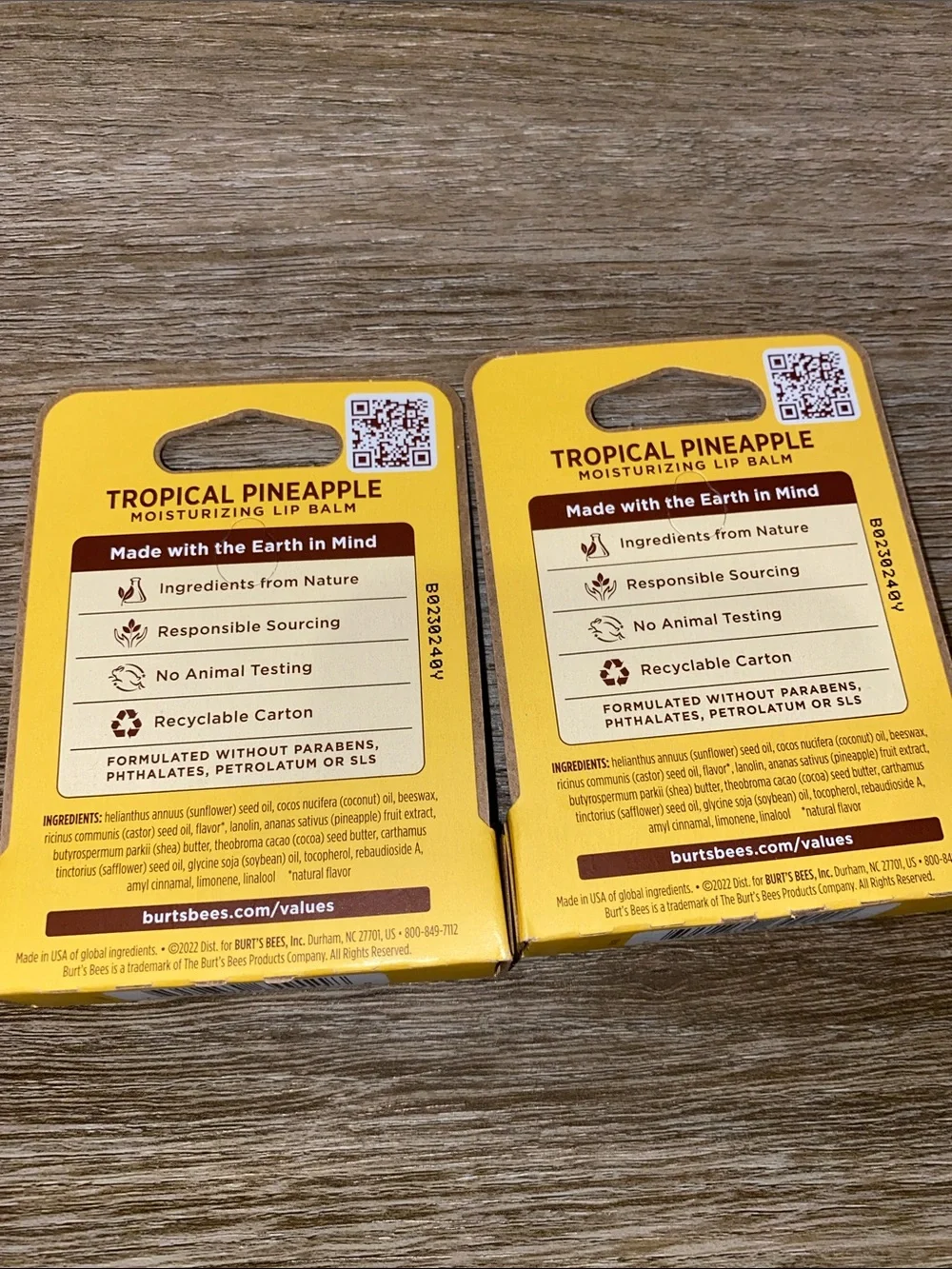 Burts Bees natural pineapple